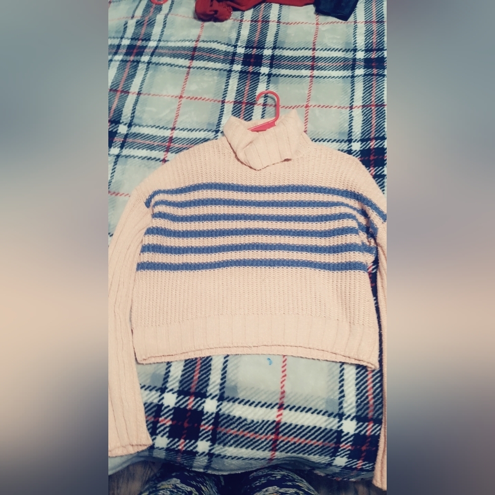 Target Pink and Blue Turtleneck Sweater